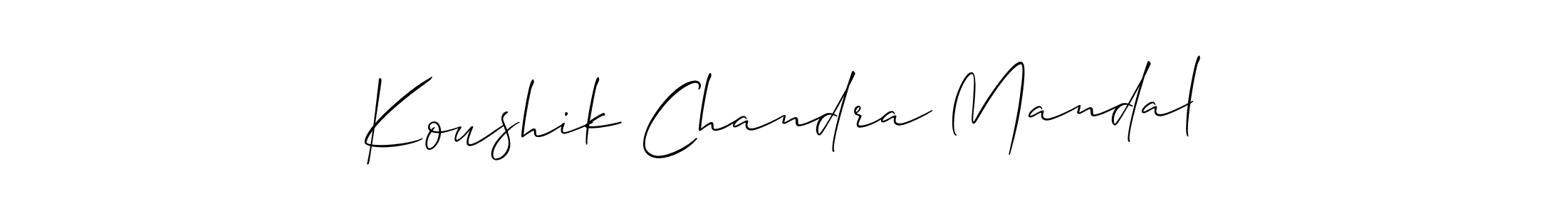 Also we have Koushik Chandra Mandal name is the best signature style. Create professional handwritten signature collection using Allison_Script autograph style. Koushik Chandra Mandal signature style 2 images and pictures png