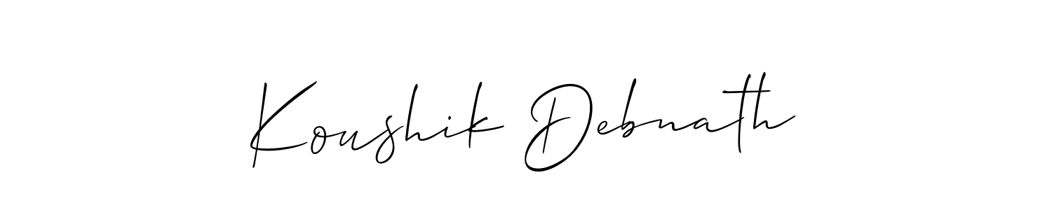 How to make Koushik Debnath name signature. Use Allison_Script style for creating short signs online. This is the latest handwritten sign. Koushik Debnath signature style 2 images and pictures png