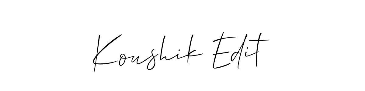 Make a beautiful signature design for name Koushik Edit. With this signature (Allison_Script) style, you can create a handwritten signature for free. Koushik Edit signature style 2 images and pictures png