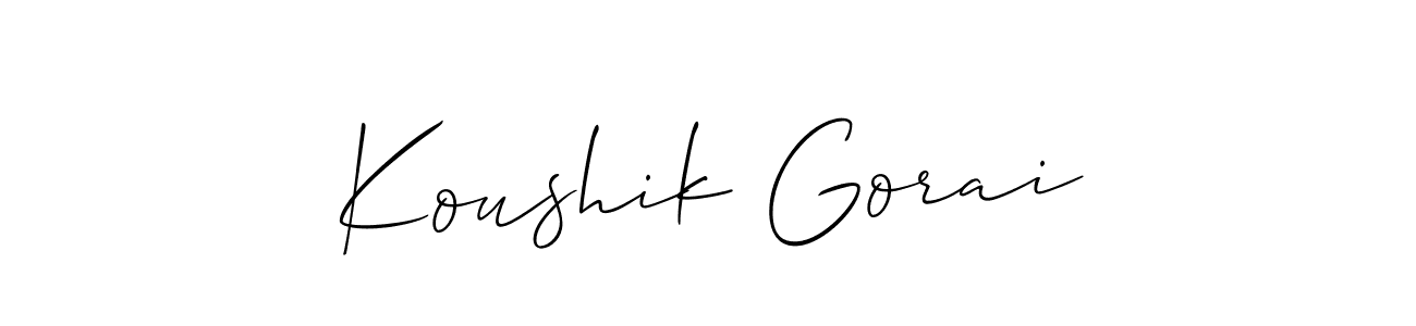 This is the best signature style for the Koushik Gorai name. Also you like these signature font (Allison_Script). Mix name signature. Koushik Gorai signature style 2 images and pictures png