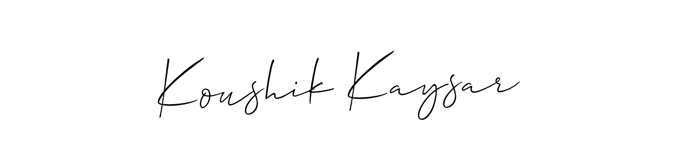 Design your own signature with our free online signature maker. With this signature software, you can create a handwritten (Allison_Script) signature for name Koushik Kaysar. Koushik Kaysar signature style 2 images and pictures png