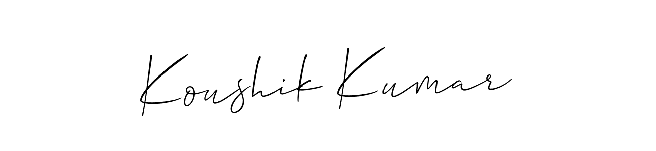 How to make Koushik Kumar name signature. Use Allison_Script style for creating short signs online. This is the latest handwritten sign. Koushik Kumar signature style 2 images and pictures png