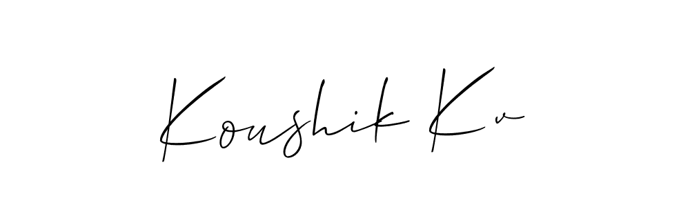 It looks lik you need a new signature style for name Koushik Kv. Design unique handwritten (Allison_Script) signature with our free signature maker in just a few clicks. Koushik Kv signature style 2 images and pictures png