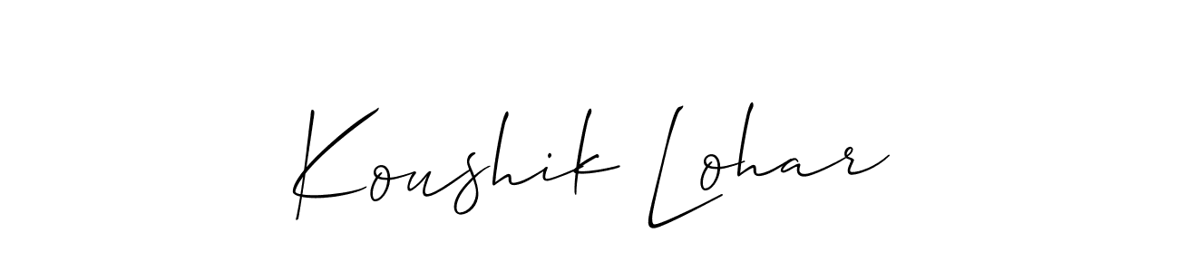 How to make Koushik Lohar signature? Allison_Script is a professional autograph style. Create handwritten signature for Koushik Lohar name. Koushik Lohar signature style 2 images and pictures png