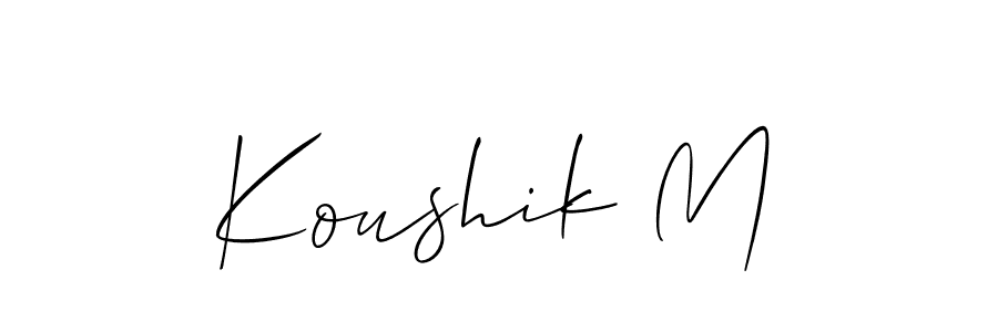 This is the best signature style for the Koushik M name. Also you like these signature font (Allison_Script). Mix name signature. Koushik M signature style 2 images and pictures png