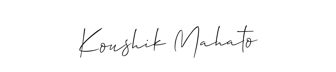 Koushik Mahato stylish signature style. Best Handwritten Sign (Allison_Script) for my name. Handwritten Signature Collection Ideas for my name Koushik Mahato. Koushik Mahato signature style 2 images and pictures png