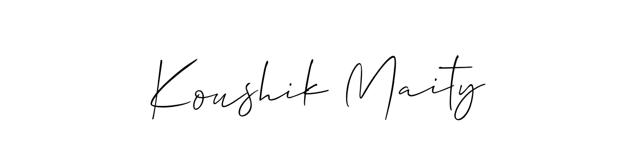 The best way (Allison_Script) to make a short signature is to pick only two or three words in your name. The name Koushik Maity include a total of six letters. For converting this name. Koushik Maity signature style 2 images and pictures png