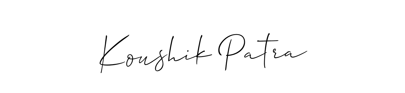 Make a short Koushik Patra signature style. Manage your documents anywhere anytime using Allison_Script. Create and add eSignatures, submit forms, share and send files easily. Koushik Patra signature style 2 images and pictures png