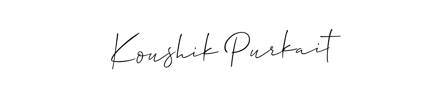 Make a short Koushik Purkait signature style. Manage your documents anywhere anytime using Allison_Script. Create and add eSignatures, submit forms, share and send files easily. Koushik Purkait signature style 2 images and pictures png