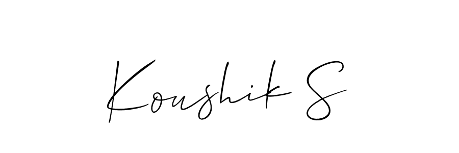 This is the best signature style for the Koushik S name. Also you like these signature font (Allison_Script). Mix name signature. Koushik S signature style 2 images and pictures png