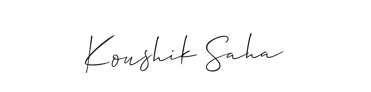 Koushik Saha stylish signature style. Best Handwritten Sign (Allison_Script) for my name. Handwritten Signature Collection Ideas for my name Koushik Saha. Koushik Saha signature style 2 images and pictures png