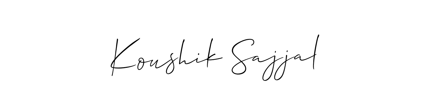 How to make Koushik Sajjal name signature. Use Allison_Script style for creating short signs online. This is the latest handwritten sign. Koushik Sajjal signature style 2 images and pictures png