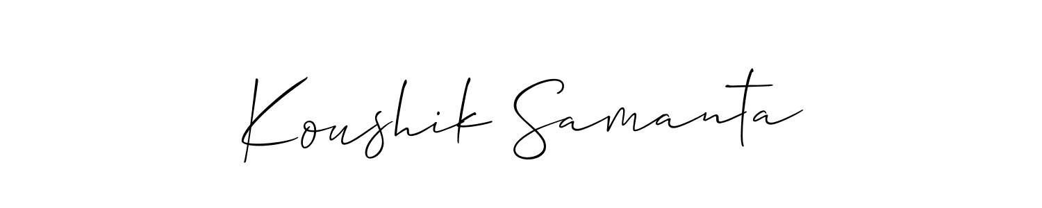 Make a short Koushik Samanta signature style. Manage your documents anywhere anytime using Allison_Script. Create and add eSignatures, submit forms, share and send files easily. Koushik Samanta signature style 2 images and pictures png