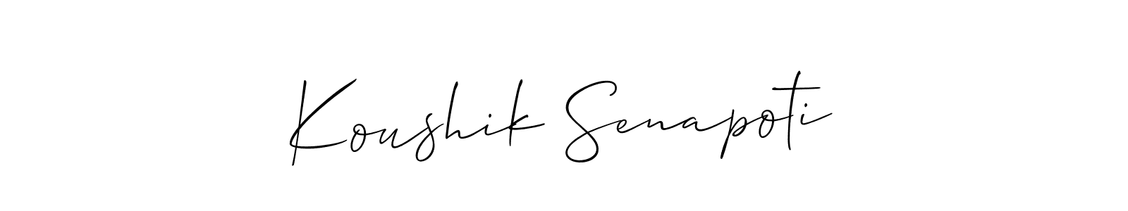 Here are the top 10 professional signature styles for the name Koushik Senapoti. These are the best autograph styles you can use for your name. Koushik Senapoti signature style 2 images and pictures png