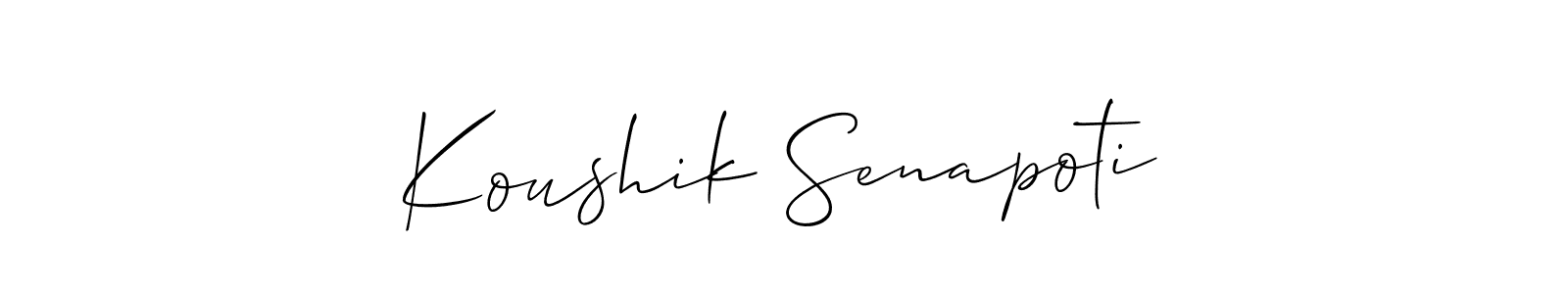 Koushik Senapoti stylish signature style. Best Handwritten Sign (Allison_Script) for my name. Handwritten Signature Collection Ideas for my name Koushik Senapoti. Koushik Senapoti signature style 2 images and pictures png