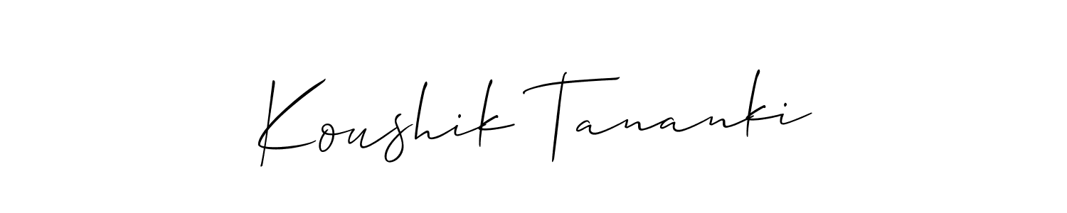 It looks lik you need a new signature style for name Koushik Tananki. Design unique handwritten (Allison_Script) signature with our free signature maker in just a few clicks. Koushik Tananki signature style 2 images and pictures png