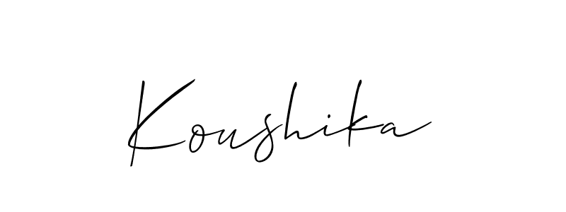 Also You can easily find your signature by using the search form. We will create Koushika name handwritten signature images for you free of cost using Allison_Script sign style. Koushika signature style 2 images and pictures png