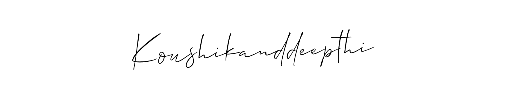 Make a short Koushikanddeepthi signature style. Manage your documents anywhere anytime using Allison_Script. Create and add eSignatures, submit forms, share and send files easily. Koushikanddeepthi signature style 2 images and pictures png