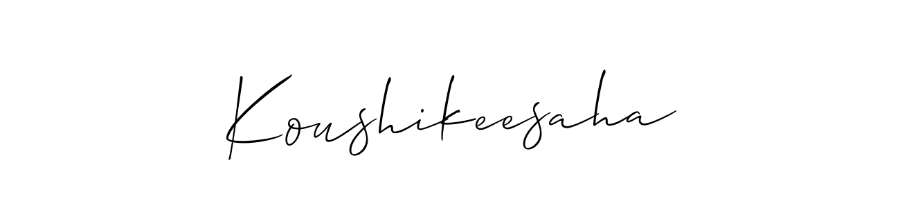 Similarly Allison_Script is the best handwritten signature design. Signature creator online .You can use it as an online autograph creator for name Koushikeesaha. Koushikeesaha signature style 2 images and pictures png