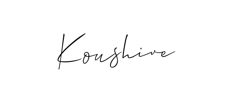 Make a short Koushive signature style. Manage your documents anywhere anytime using Allison_Script. Create and add eSignatures, submit forms, share and send files easily. Koushive signature style 2 images and pictures png