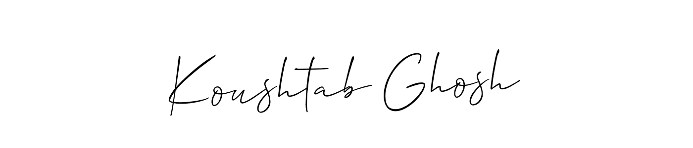 Design your own signature with our free online signature maker. With this signature software, you can create a handwritten (Allison_Script) signature for name Koushtab Ghosh. Koushtab Ghosh signature style 2 images and pictures png