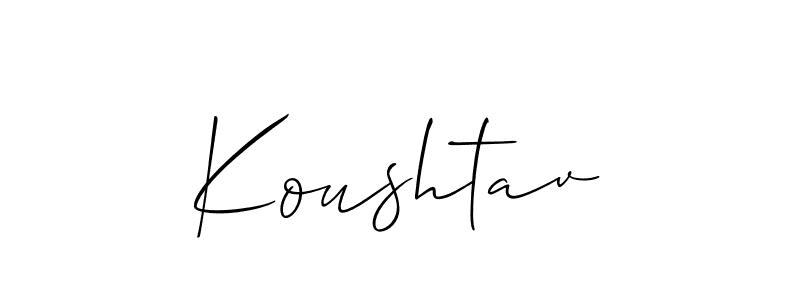 How to make Koushtav signature? Allison_Script is a professional autograph style. Create handwritten signature for Koushtav name. Koushtav signature style 2 images and pictures png