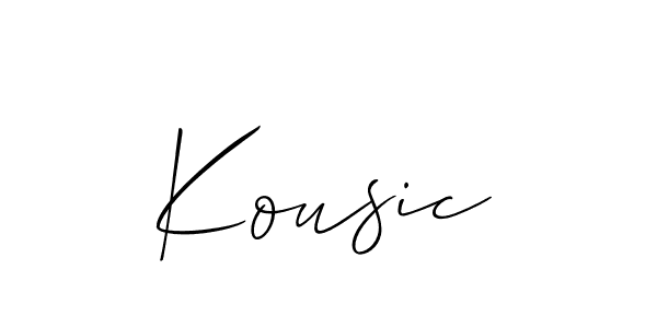 Also You can easily find your signature by using the search form. We will create Kousic name handwritten signature images for you free of cost using Allison_Script sign style. Kousic signature style 2 images and pictures png