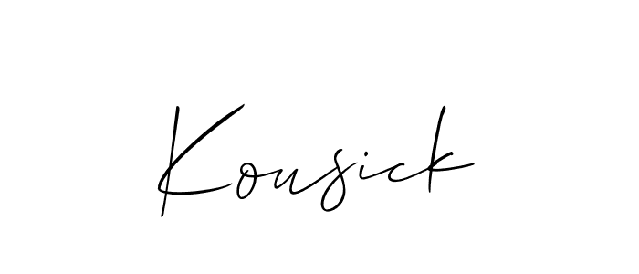 Make a beautiful signature design for name Kousick. With this signature (Allison_Script) style, you can create a handwritten signature for free. Kousick signature style 2 images and pictures png