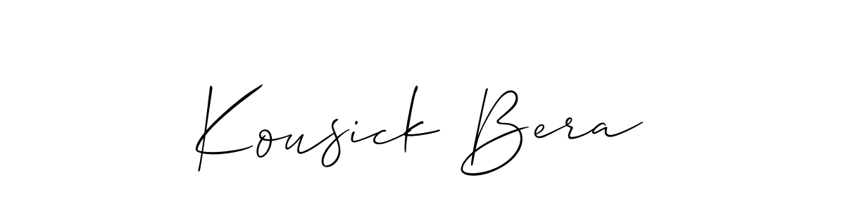 Make a beautiful signature design for name Kousick Bera. With this signature (Allison_Script) style, you can create a handwritten signature for free. Kousick Bera signature style 2 images and pictures png