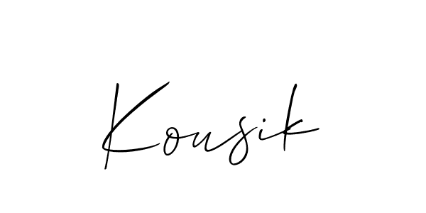 Use a signature maker to create a handwritten signature online. With this signature software, you can design (Allison_Script) your own signature for name Kousik. Kousik signature style 2 images and pictures png