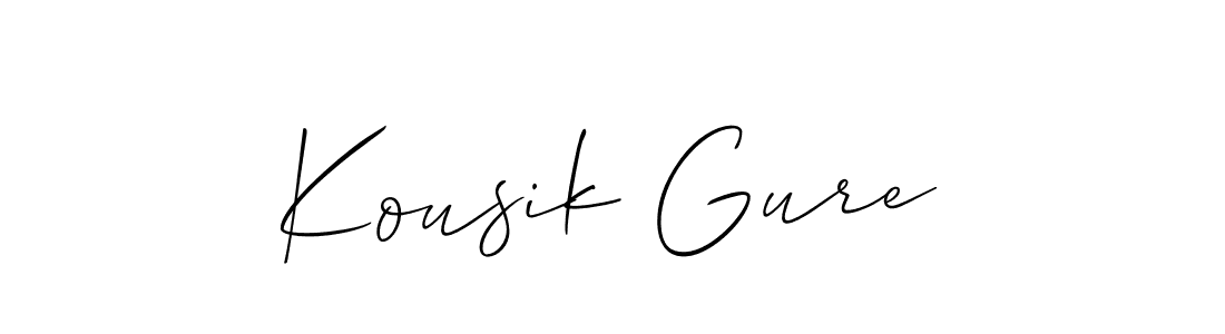 Create a beautiful signature design for name Kousik Gure. With this signature (Allison_Script) fonts, you can make a handwritten signature for free. Kousik Gure signature style 2 images and pictures png