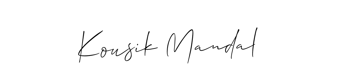 Kousik Mandal stylish signature style. Best Handwritten Sign (Allison_Script) for my name. Handwritten Signature Collection Ideas for my name Kousik Mandal. Kousik Mandal signature style 2 images and pictures png