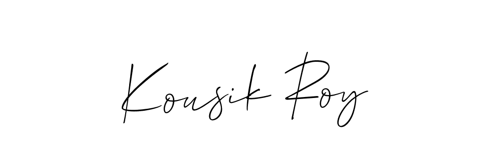 This is the best signature style for the Kousik Roy name. Also you like these signature font (Allison_Script). Mix name signature. Kousik Roy signature style 2 images and pictures png