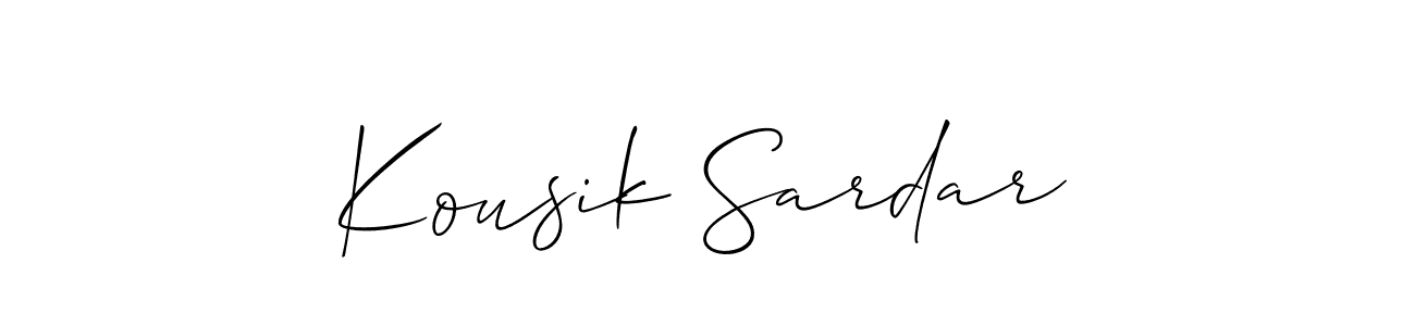 Allison_Script is a professional signature style that is perfect for those who want to add a touch of class to their signature. It is also a great choice for those who want to make their signature more unique. Get Kousik Sardar name to fancy signature for free. Kousik Sardar signature style 2 images and pictures png