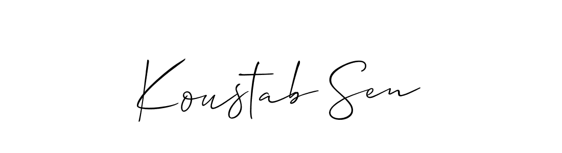 Make a beautiful signature design for name Koustab Sen. With this signature (Allison_Script) style, you can create a handwritten signature for free. Koustab Sen signature style 2 images and pictures png