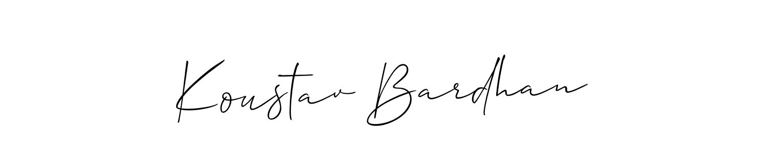 Allison_Script is a professional signature style that is perfect for those who want to add a touch of class to their signature. It is also a great choice for those who want to make their signature more unique. Get Koustav Bardhan name to fancy signature for free. Koustav Bardhan signature style 2 images and pictures png