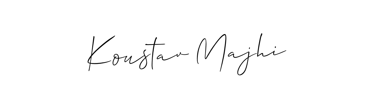 You should practise on your own different ways (Allison_Script) to write your name (Koustav Majhi) in signature. don't let someone else do it for you. Koustav Majhi signature style 2 images and pictures png
