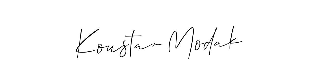Design your own signature with our free online signature maker. With this signature software, you can create a handwritten (Allison_Script) signature for name Koustav Modak. Koustav Modak signature style 2 images and pictures png
