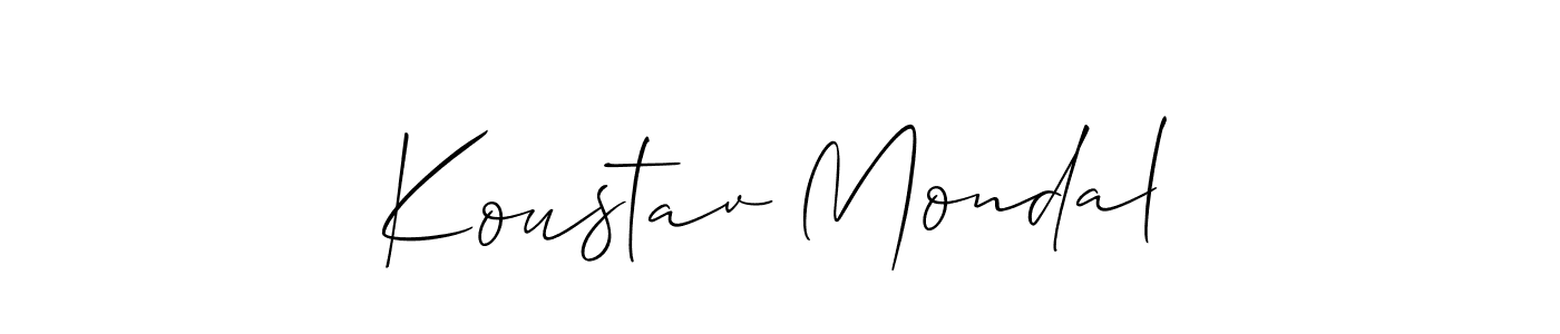 The best way (Allison_Script) to make a short signature is to pick only two or three words in your name. The name Koustav Mondal include a total of six letters. For converting this name. Koustav Mondal signature style 2 images and pictures png