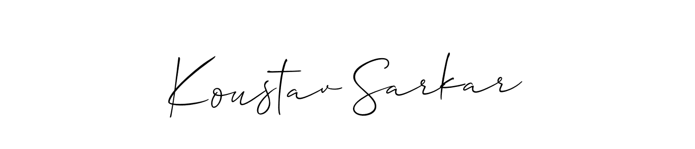 How to make Koustav Sarkar name signature. Use Allison_Script style for creating short signs online. This is the latest handwritten sign. Koustav Sarkar signature style 2 images and pictures png