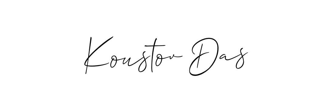 How to make Koustov Das signature? Allison_Script is a professional autograph style. Create handwritten signature for Koustov Das name. Koustov Das signature style 2 images and pictures png