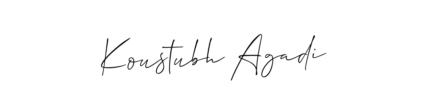 How to make Koustubh Agadi signature? Allison_Script is a professional autograph style. Create handwritten signature for Koustubh Agadi name. Koustubh Agadi signature style 2 images and pictures png