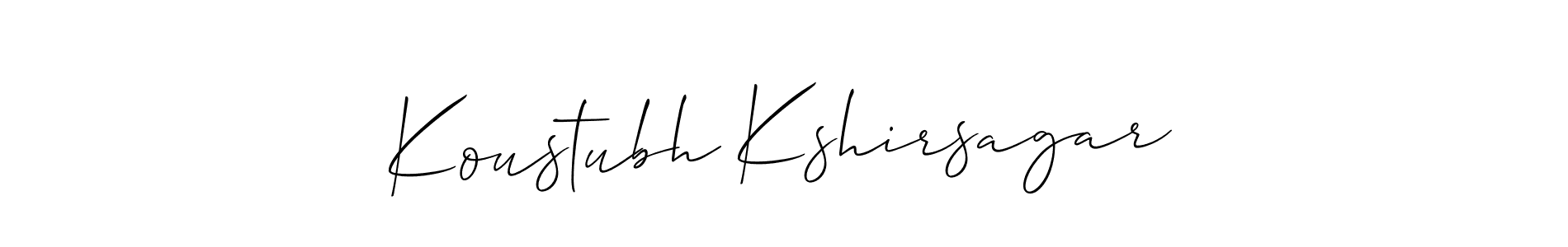 How to Draw Koustubh Kshirsagar signature style? Allison_Script is a latest design signature styles for name Koustubh Kshirsagar. Koustubh Kshirsagar signature style 2 images and pictures png