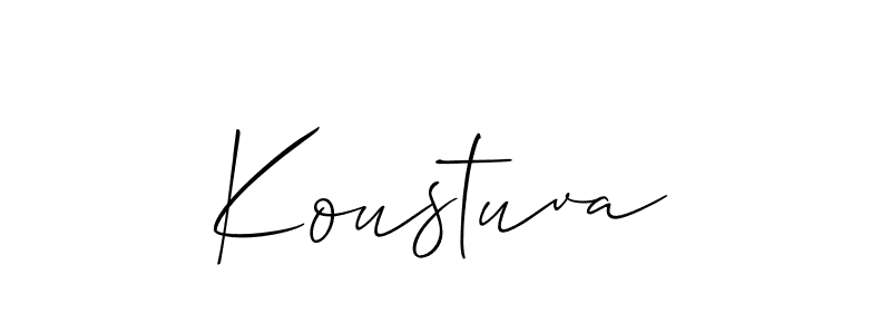 Create a beautiful signature design for name Koustuva. With this signature (Allison_Script) fonts, you can make a handwritten signature for free. Koustuva signature style 2 images and pictures png