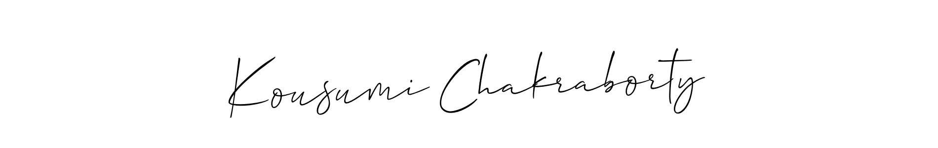 Kousumi Chakraborty stylish signature style. Best Handwritten Sign (Allison_Script) for my name. Handwritten Signature Collection Ideas for my name Kousumi Chakraborty. Kousumi Chakraborty signature style 2 images and pictures png