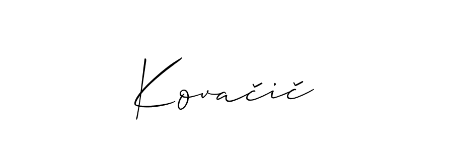 Also You can easily find your signature by using the search form. We will create Kovačič name handwritten signature images for you free of cost using Allison_Script sign style. Kovačič signature style 2 images and pictures png