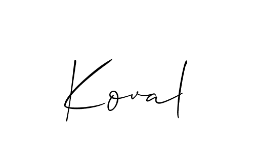 Also we have Koval name is the best signature style. Create professional handwritten signature collection using Allison_Script autograph style. Koval signature style 2 images and pictures png