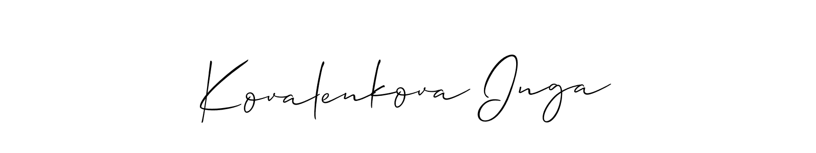 See photos of Kovalenkova Inga official signature by Spectra . Check more albums & portfolios. Read reviews & check more about Allison_Script font. Kovalenkova Inga signature style 2 images and pictures png