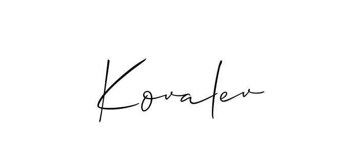 Also You can easily find your signature by using the search form. We will create Kovalev name handwritten signature images for you free of cost using Allison_Script sign style. Kovalev signature style 2 images and pictures png
