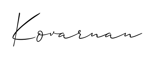 The best way (Allison_Script) to make a short signature is to pick only two or three words in your name. For converting this name Kovarnan. Kovarnan signature style 2 images and pictures png